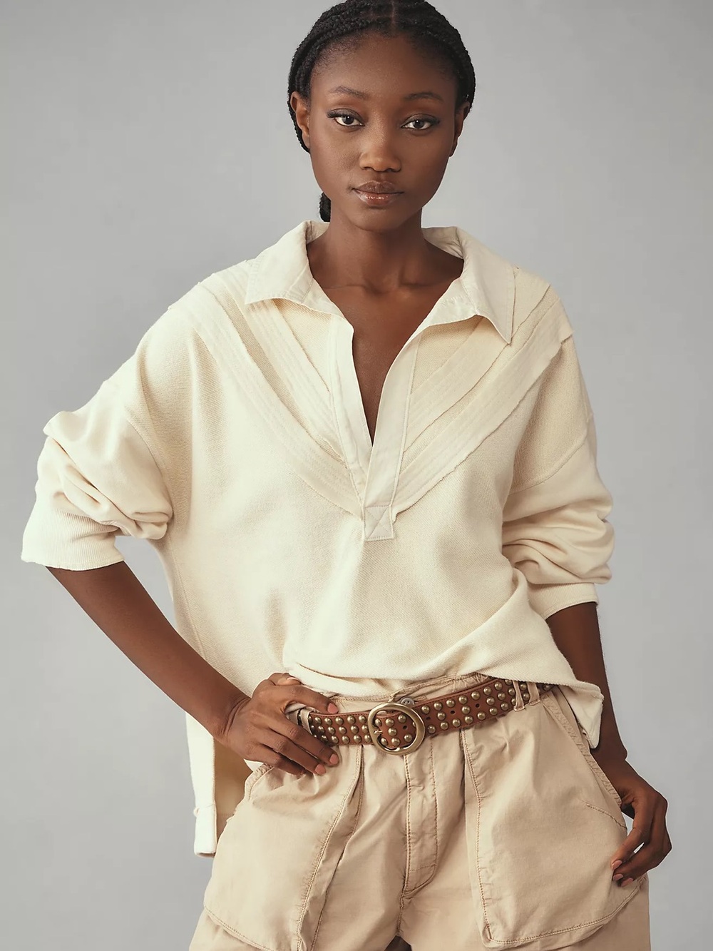Anthropologie Pilcro Collegiate Rugby Top